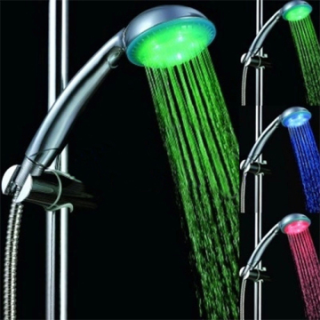 Digital shower temperature control shower head with lights