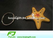 Funny starfish shaped pvc key chains