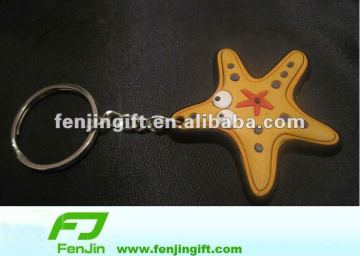Funny starfish shaped pvc key chains