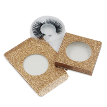 Custom Exquisite Yellow Glitter Eyelash Box with Window