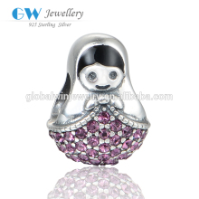 Russia Culture Charm Solid Silver Necklace Bead Nature Zircon