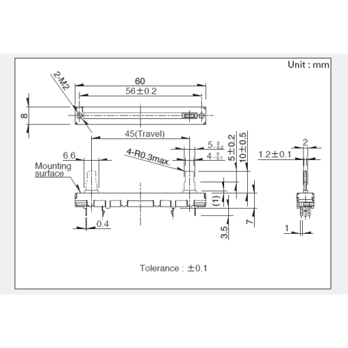 Rs451-serie Schuifpotentiometer