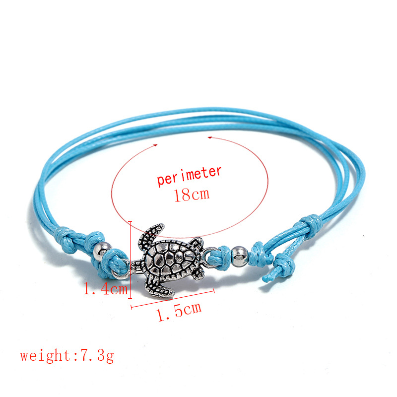 anklets for women silver tortoise animal charm anklet wax cord bracelet silver anklet foot jewelry