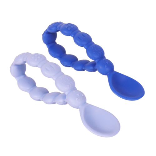 Bpa miễn phí silicone bện tay cầm silicone muỗng trẻ sơ sinh