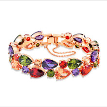 Pulsera de cadena de joyería de circón de mujer de cristal