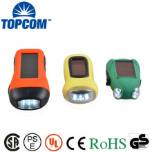 3 LED Solar Dynamo Flashlight Hand Crank Solar Flashlight