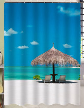 MOSELL! 100% polyester printed waterproof shower curtain