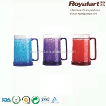gel ice mug, double wall freezer mug with gel