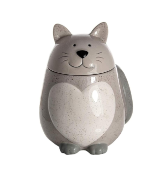 Ceramic Cat Design Cookie Jar - Novelty Kitchen Storage Container