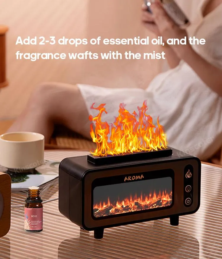 Ultrasonic Fire Essential Oil Humidifier for Home Office Use Diffuser