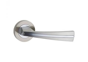 Zinc Door Lever Handle on Round Rose