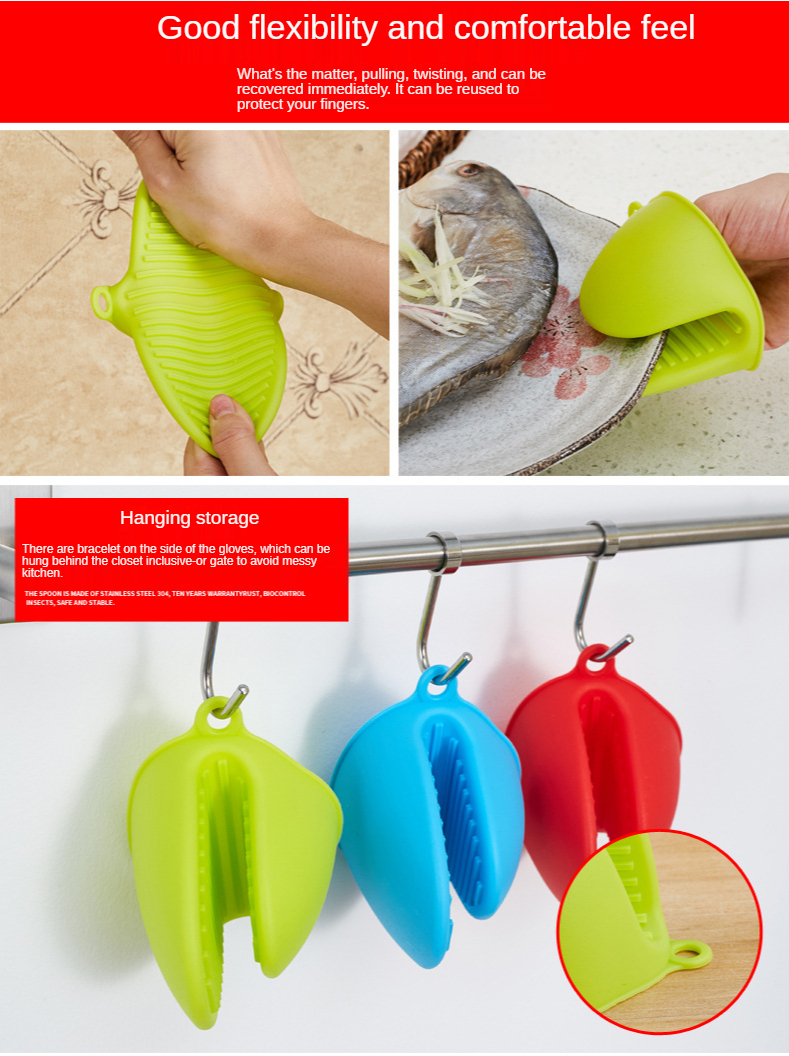 Silicone Heat Insulation Silicone Oven Gloves Cooking Mitts Pinch Grips Kitchen Heat Resistant