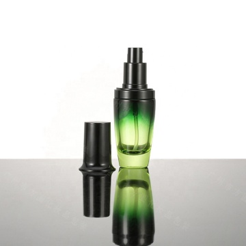 Frascos de vidrio de galvanoplastia de cosméticos de color verde claro redondo