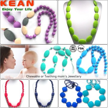 Colorful Silicone Chewable Charm Necklaces for Women