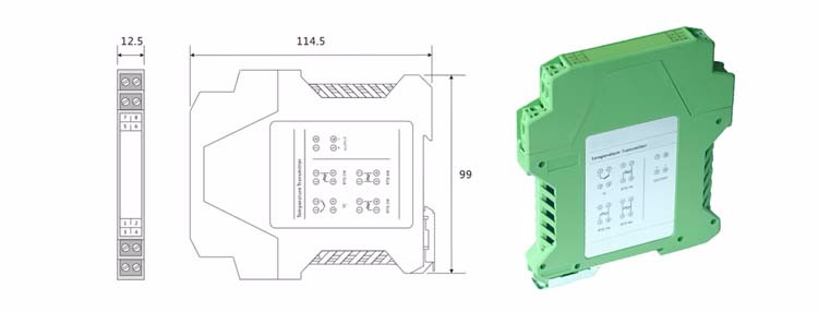 GTM102 Universal Input 4-20mA utgång Huvudmonterad temperatursändare