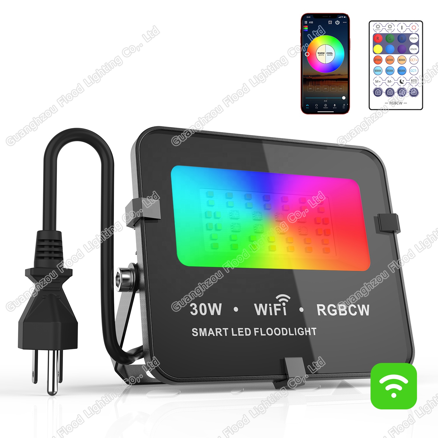 Compatible Amazo Alexa Google Home Smart WiFi LED Flood Light Compatible Amazo Alexa Google Home Smart WiFi LED Flood Light