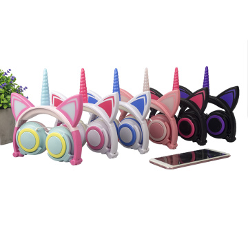 2019 Novel Unique Light Up Unicorn Headphones