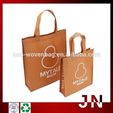 Non Woven Shopping Bag In Orange And Black, Durable Shopping Tote Bag