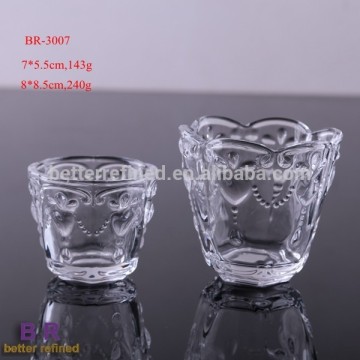 Clear glass votives cups