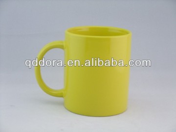 yellow color ceramic mugs,solid color ceramic mugs for gift,promotion ceramic mugs