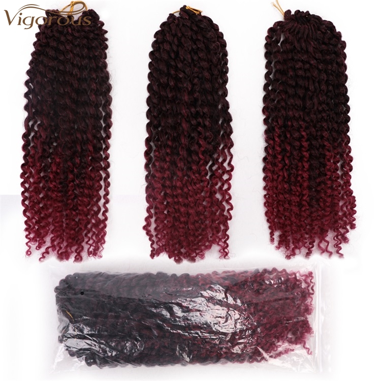 Vigorous 8 inches Marley Braids Ombre Curl Crochet Braid Synthetic Kinky Braiding Hair Extensions for Women Wholesale Price