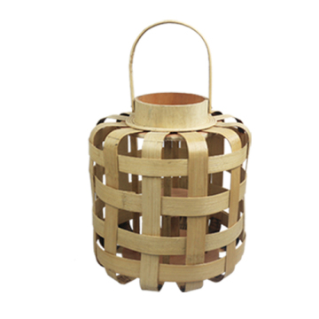 Small wide bamboo weaving storm lantern