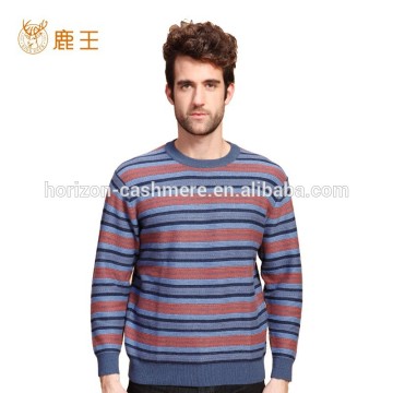Men's striped cashmere pullover, Men Multicolor Striped Pullover