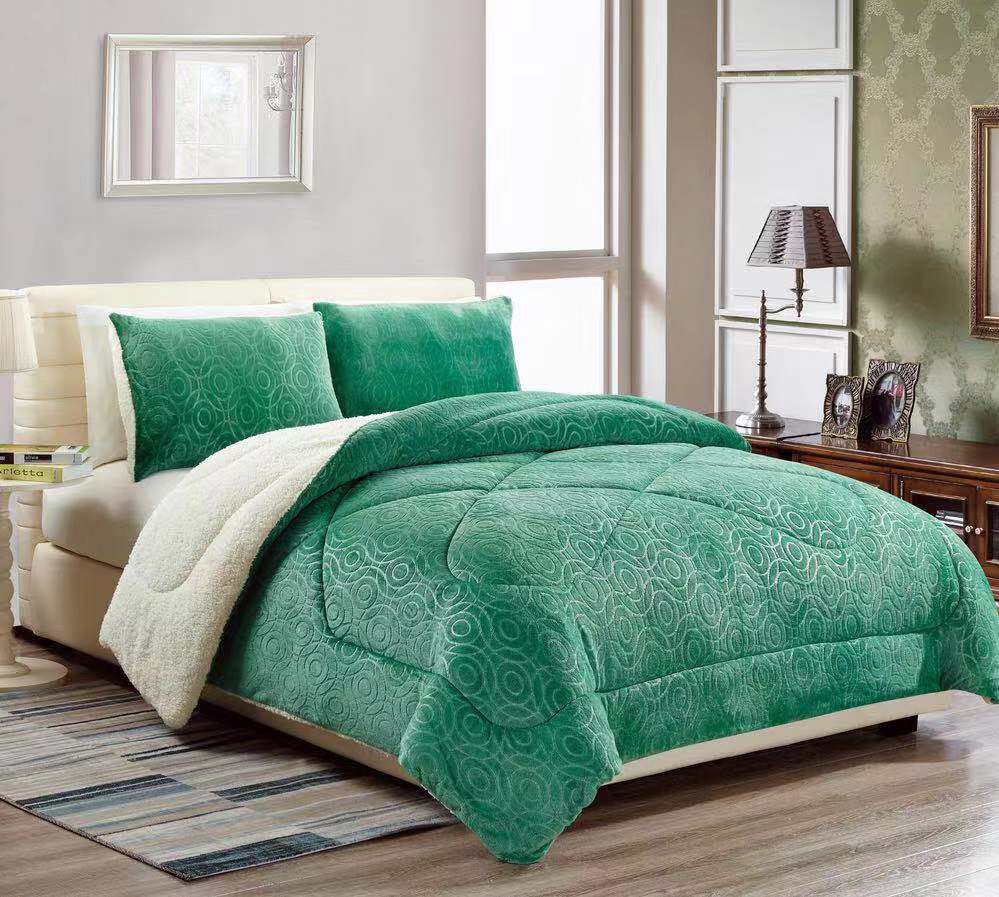 luxury bedspreads set polyester sherpa fleece bedspread super soft Sherpa fleece quilt set for bedroom