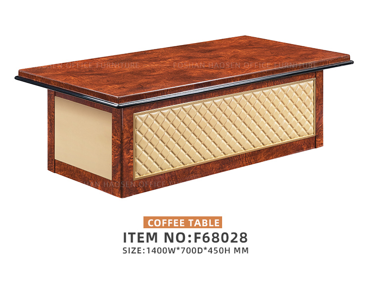 Luxury sofa matching F68028 Wood leather Square Tea Coffee Table