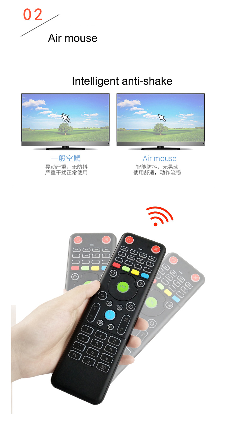 Wholesale 2.4G 43 keys Motion Sensing Air Mouse Wireless Universal Mini Keyboard Fly Air Flying Mouse Remote Control For TV