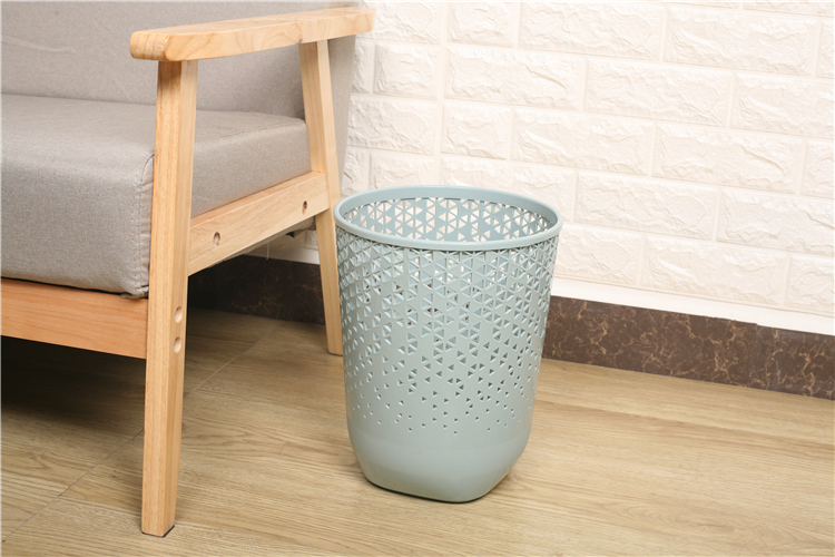 Commercial Colored Indoor Decorative Plastic Waste Basket Dustbin Garbage Bin Trash Can