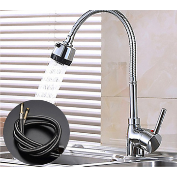 Brush nickle surface Single cold wall mounted kitchen faucet with flexible pipe