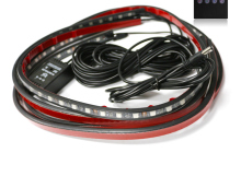 RGB Undercar LED Atmosphere Lights - 4Pcs 90cm/120cm Flexible Strip, 7 Colors Car Underglow Decoration