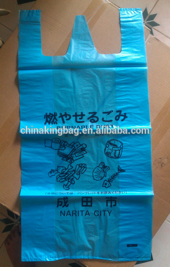 printed cheaper tshirt bag supermarket tshirt plastic bag