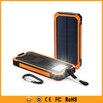 with outdoor flashlight solar power bank 12000mah