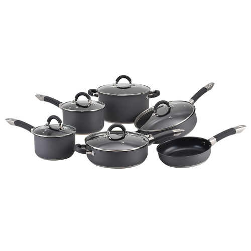 Potten en pannen non-stick cookware set met grijs