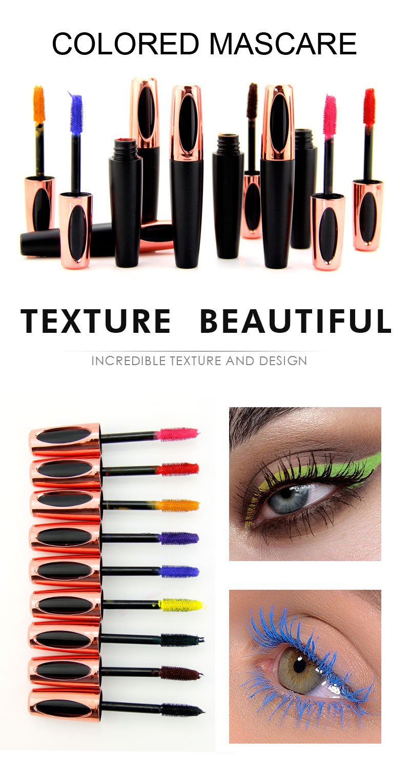8-color mascara colorful eyelash makeup easy to brush long lasting Beautiful design mascara