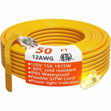 50FT Power Retractable Electrical Waterproof Extension Cord