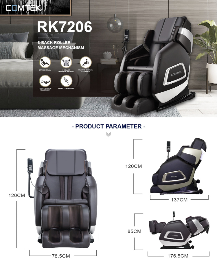 RK7206A 2017 Six-roller Heat Massage Chair