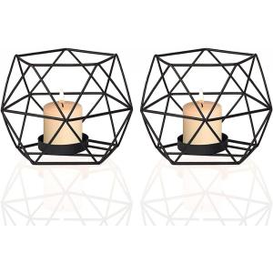 Trang trí giữ nến tealight hình học cho trung tâm bàn