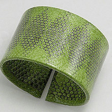 Green PU bangles Spring signal bangle snake skin bangle