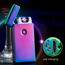 Thin Electric Lighter USB Flameless Cigar Torch Cigarette Lighters Present