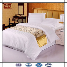 100% Cotton Whole Sale Used Linens 3cm Stripe Fabric White Hotel Bed Cover