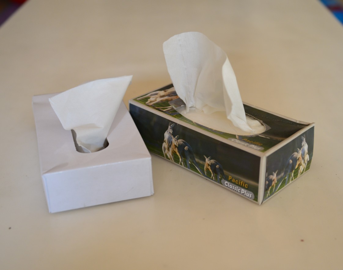 Серветка для обличчя в плоскому вигляді Flat box facial tissue