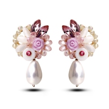 Glass Beaded Crystal Chandelier Bohemia Earring Pearl Jewelry