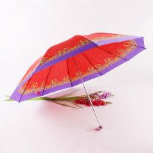 Satin umbrella Three fold satin umbrella satin flower umbrella