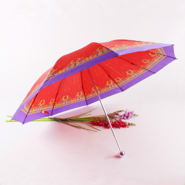 Satin umbrella Three fold satin umbrella satin flower umbrella