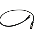 M8 Male to Female Shielded Black Connection Cable