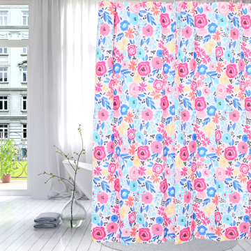 Shower Curtain Polyester Vivid Flowers