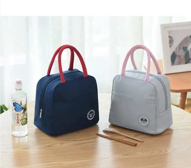 Outdoor Insulated Tote Cooler Food Bag, Polyester Lunch Bag for Office Lady and Students